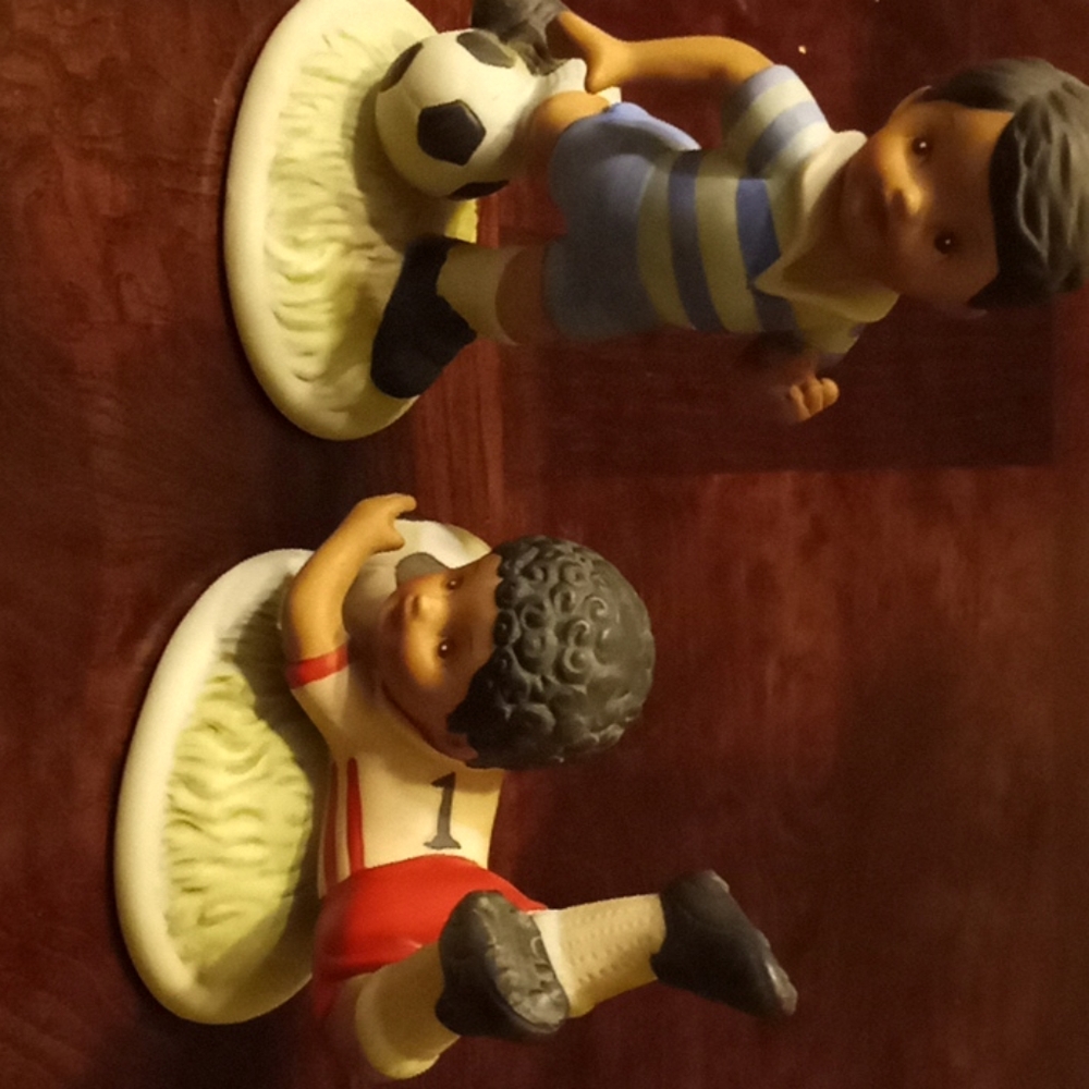 Vintage Ceramic Scoccer Players